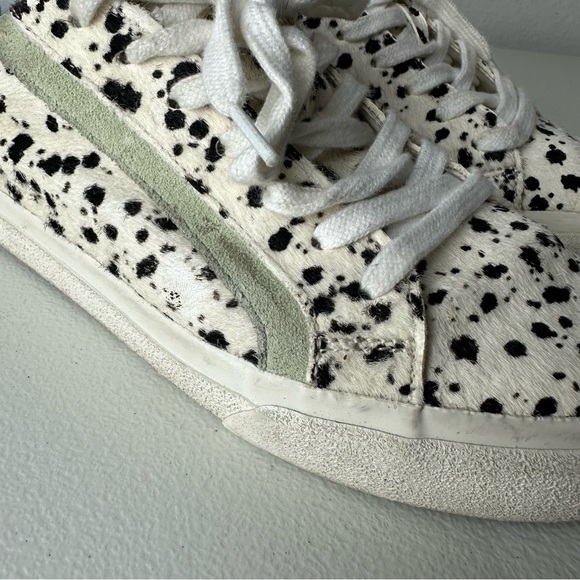 Madewell White Black Splatter Painted Calf Hair Sidewalk Low Top Sneakers 8.5 - Picture 7 of 8
